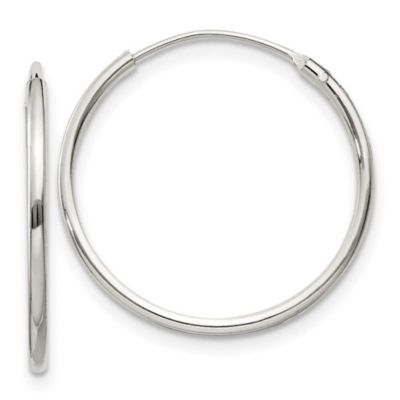 Belk & Co Sterling Silver 1.3mm Endless Hoop Earrings, White