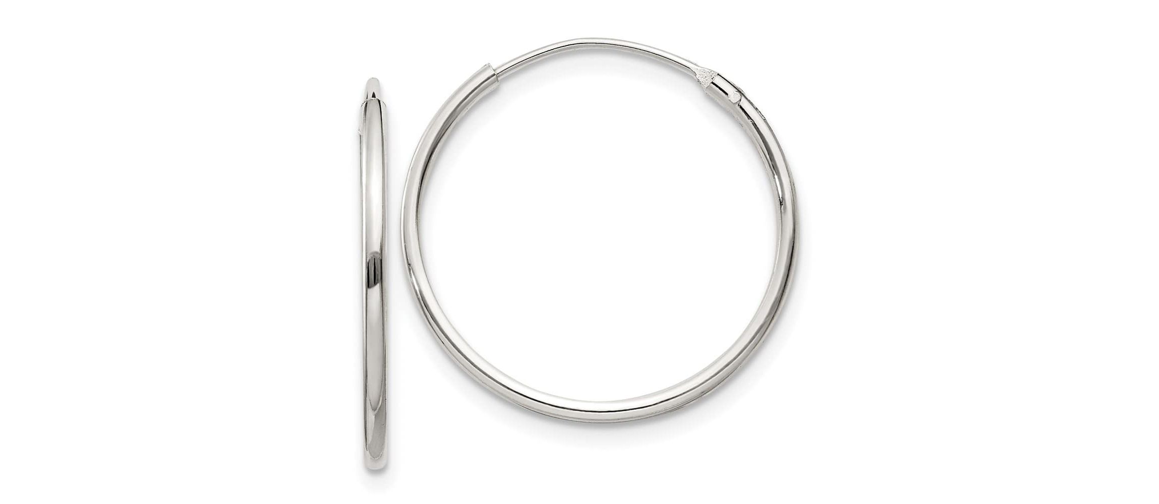 Sterling Silver 1.3mm Endless Hoop Earrings