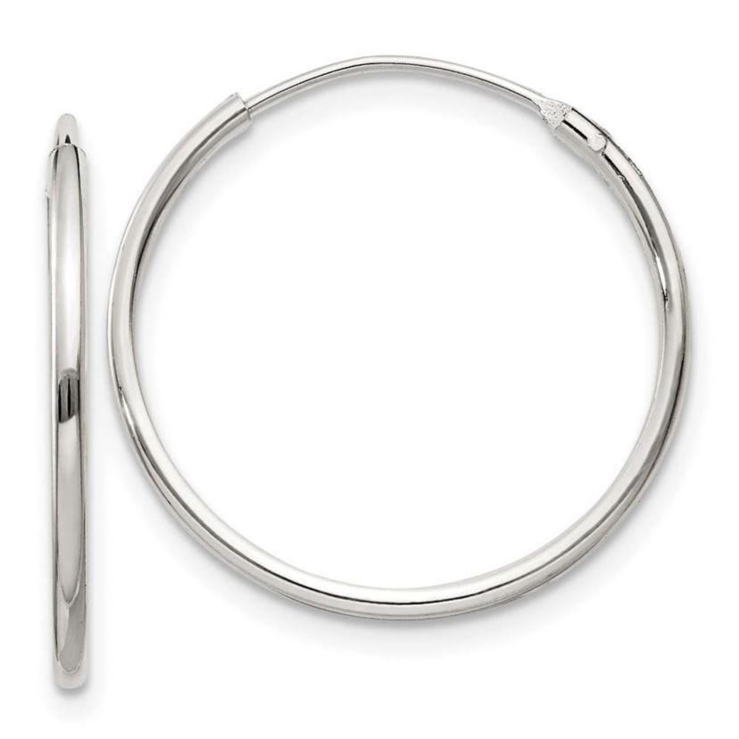 Sterling Silver 1.3mm Endless Hoop Earrings