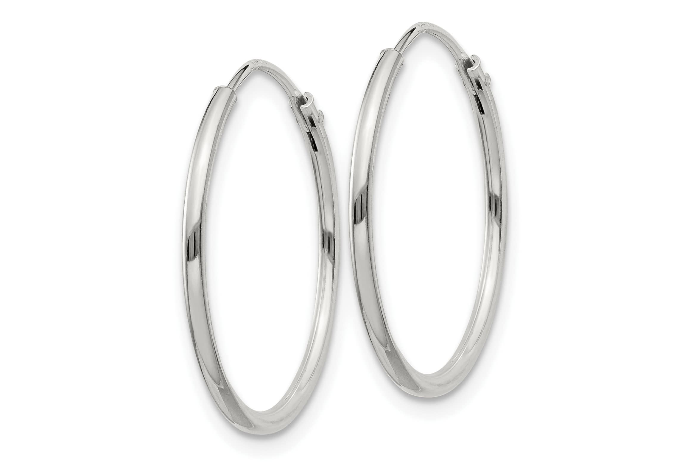 Sterling Silver 1.3mm Endless Hoop Earrings