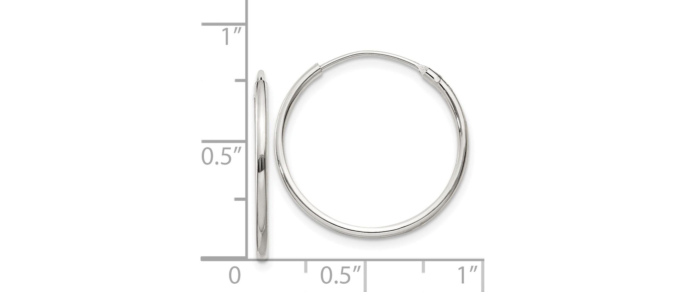 Sterling Silver 1.3mm Endless Hoop Earrings