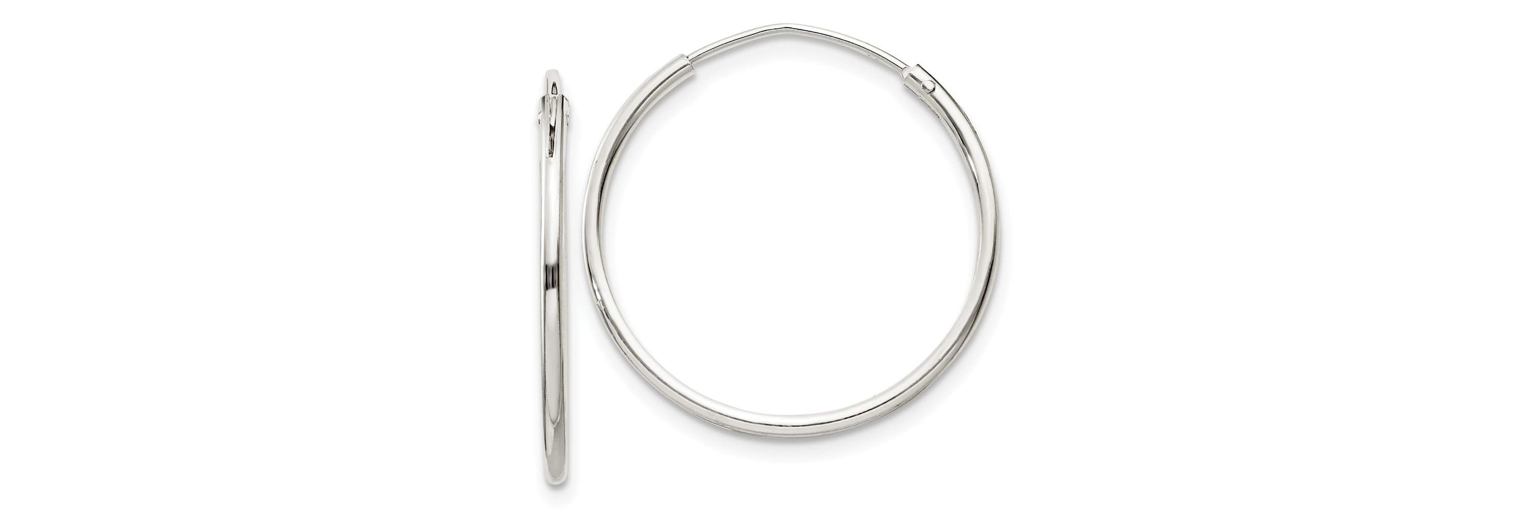 Sterling Silver 1.3mm Endless Hoop Earrings