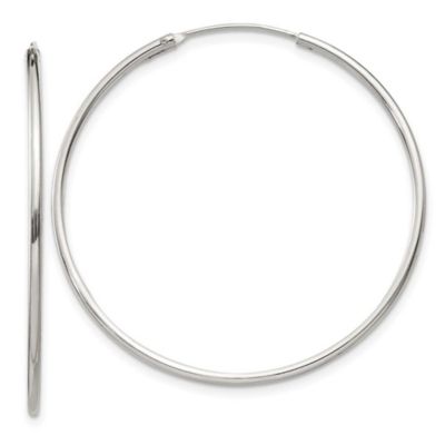 Belk & Co Sterling Silver 1.3mm Endless Hoop Earrings, White