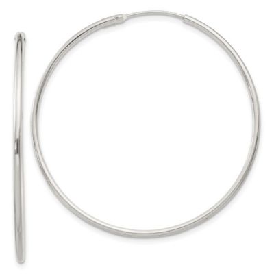 Belk & Co Sterling Silver 1.3mm Endless Hoop Earrings, White