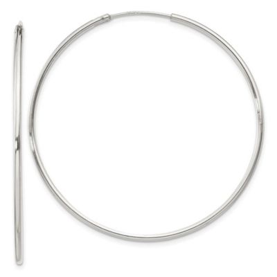Belk & Co Sterling Silver 1.3mm Endless Hoop Earrings, White