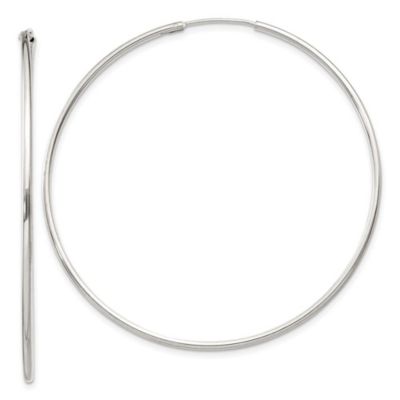 Belk & Co Sterling Silver 1.3mm Endless Hoop Earrings, White