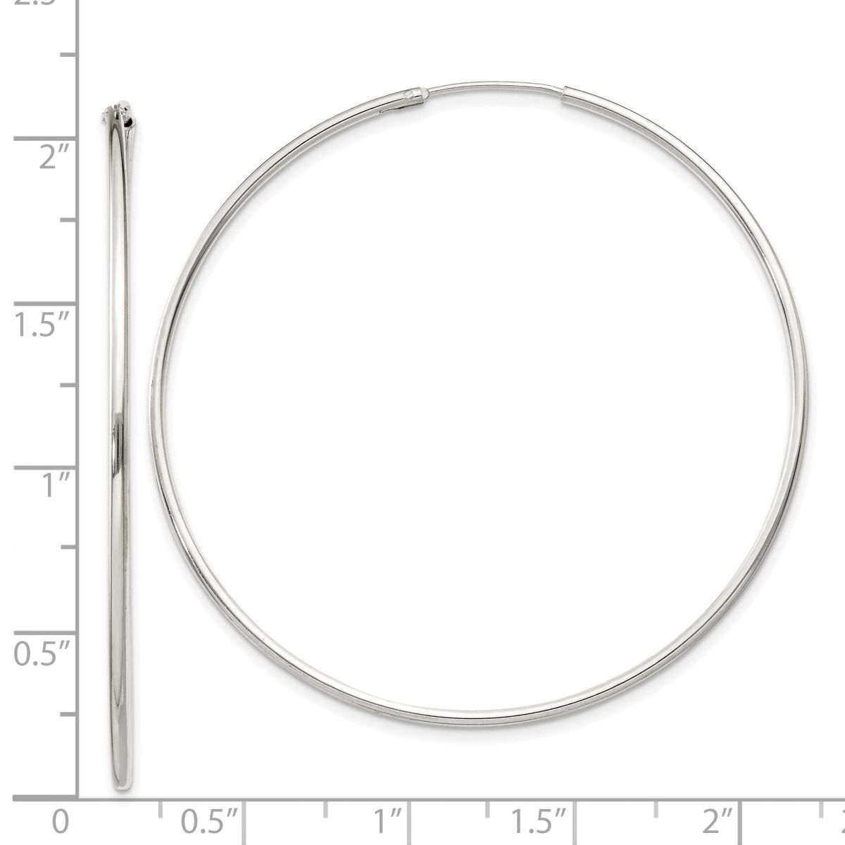Sterling Silver 1.3mm Endless Hoop Earrings