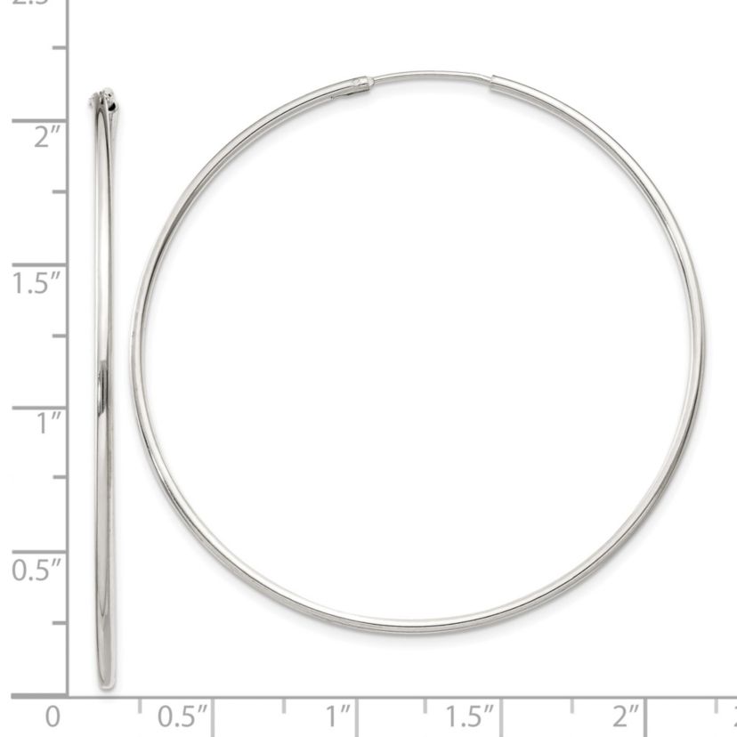 Sterling Silver 1.3mm Endless Hoop Earrings