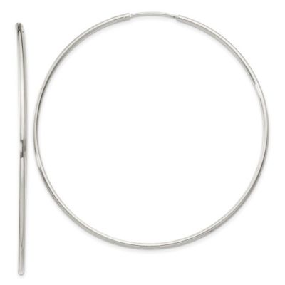 Belk & Co Sterling Silver 1.3mm Endless Hoop Earrings, White