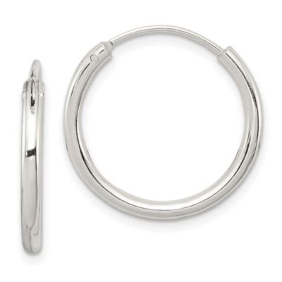 Belk & Co Sterling Silver 2mm Endless Hoop Earrings, White