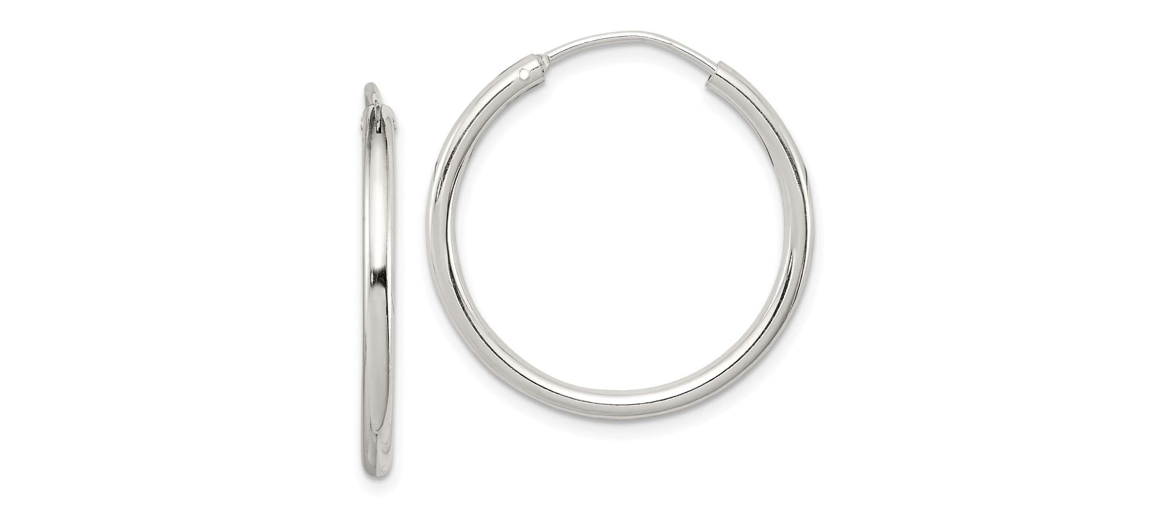 Sterling Silver 2mm Endless Hoop Earrings