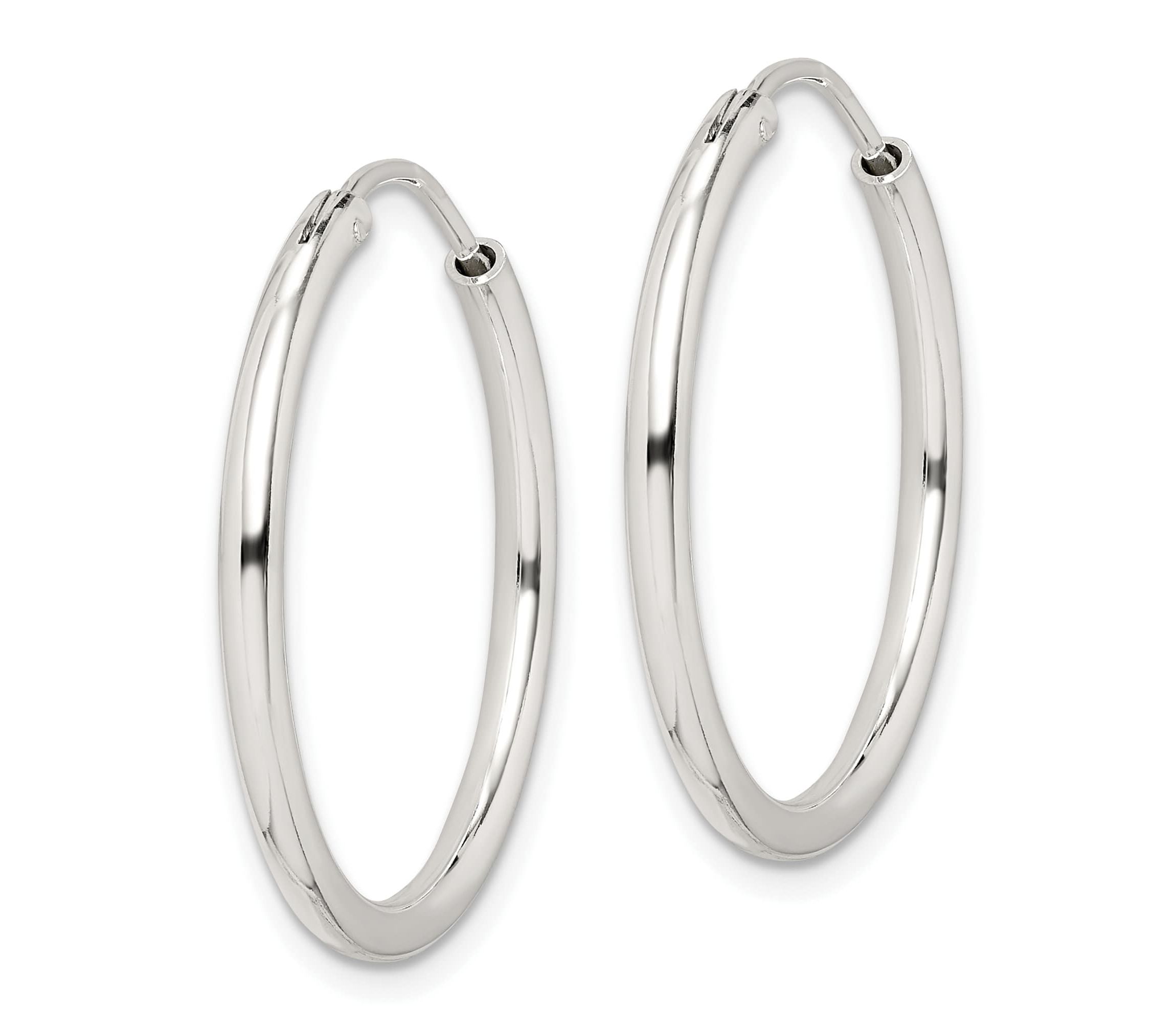 Sterling Silver 2mm Endless Hoop Earrings