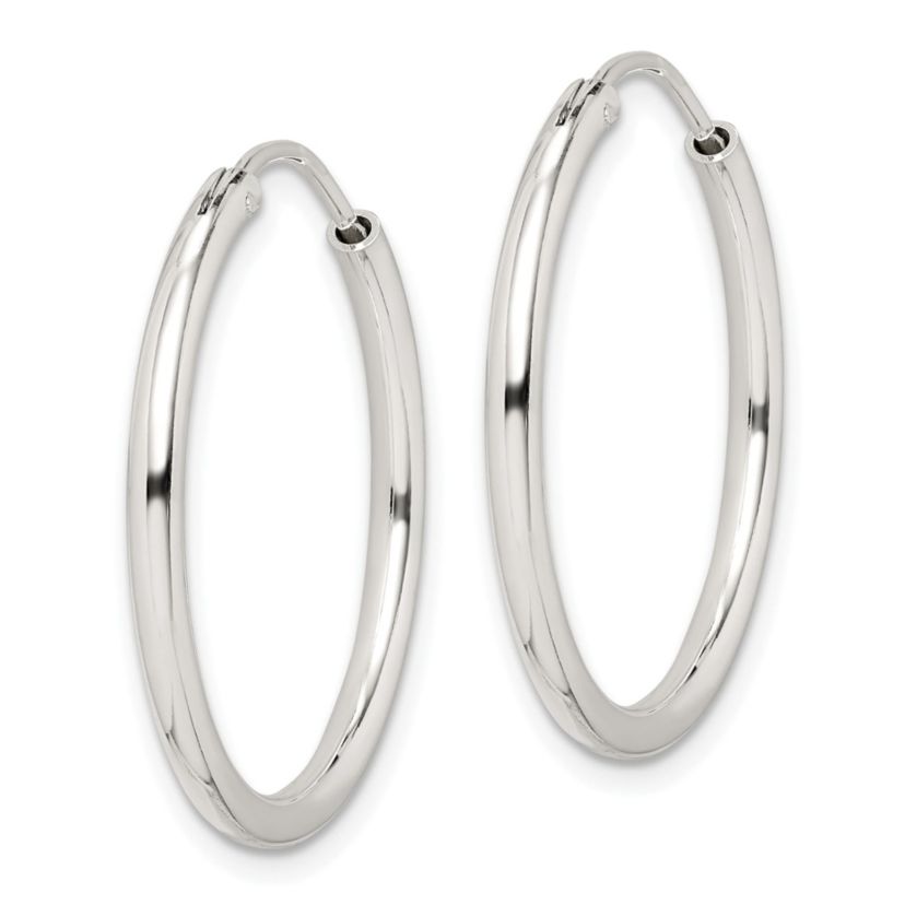 Sterling Silver 2mm Endless Hoop Earrings