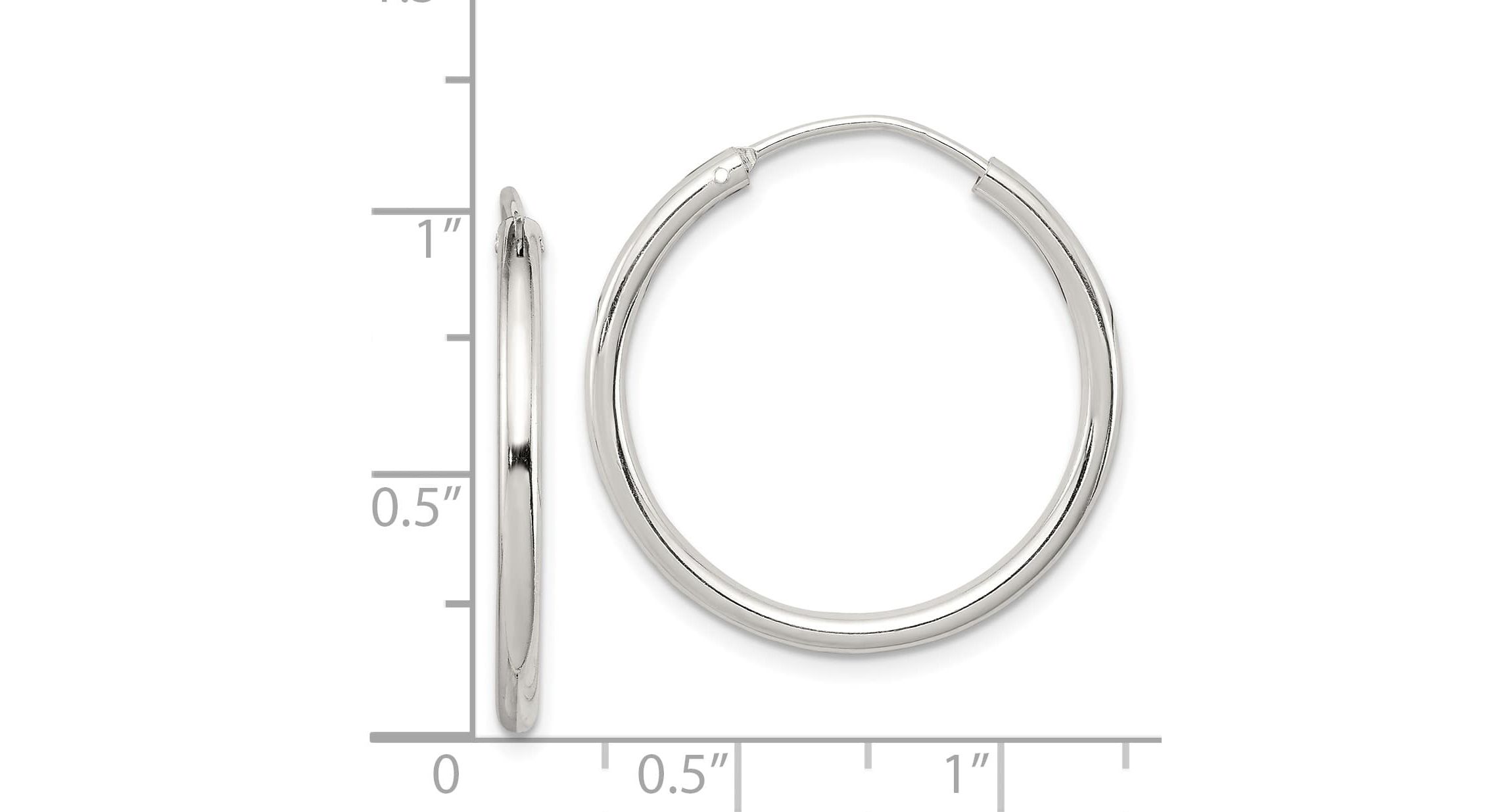 Sterling Silver 2mm Endless Hoop Earrings