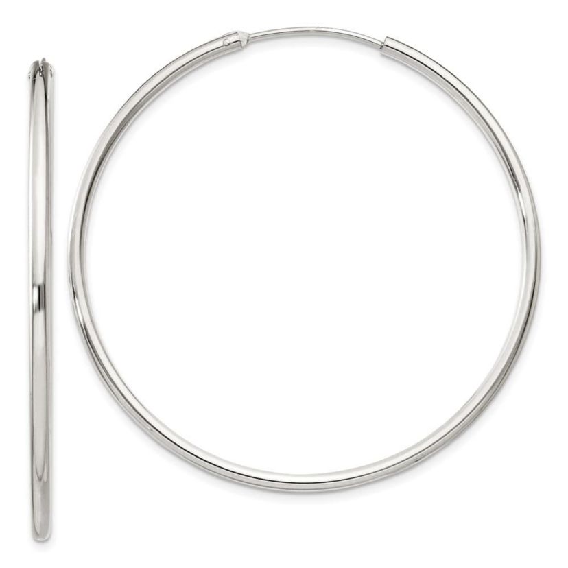 Sterling Silver 2mm Endless Hoop Earrings
