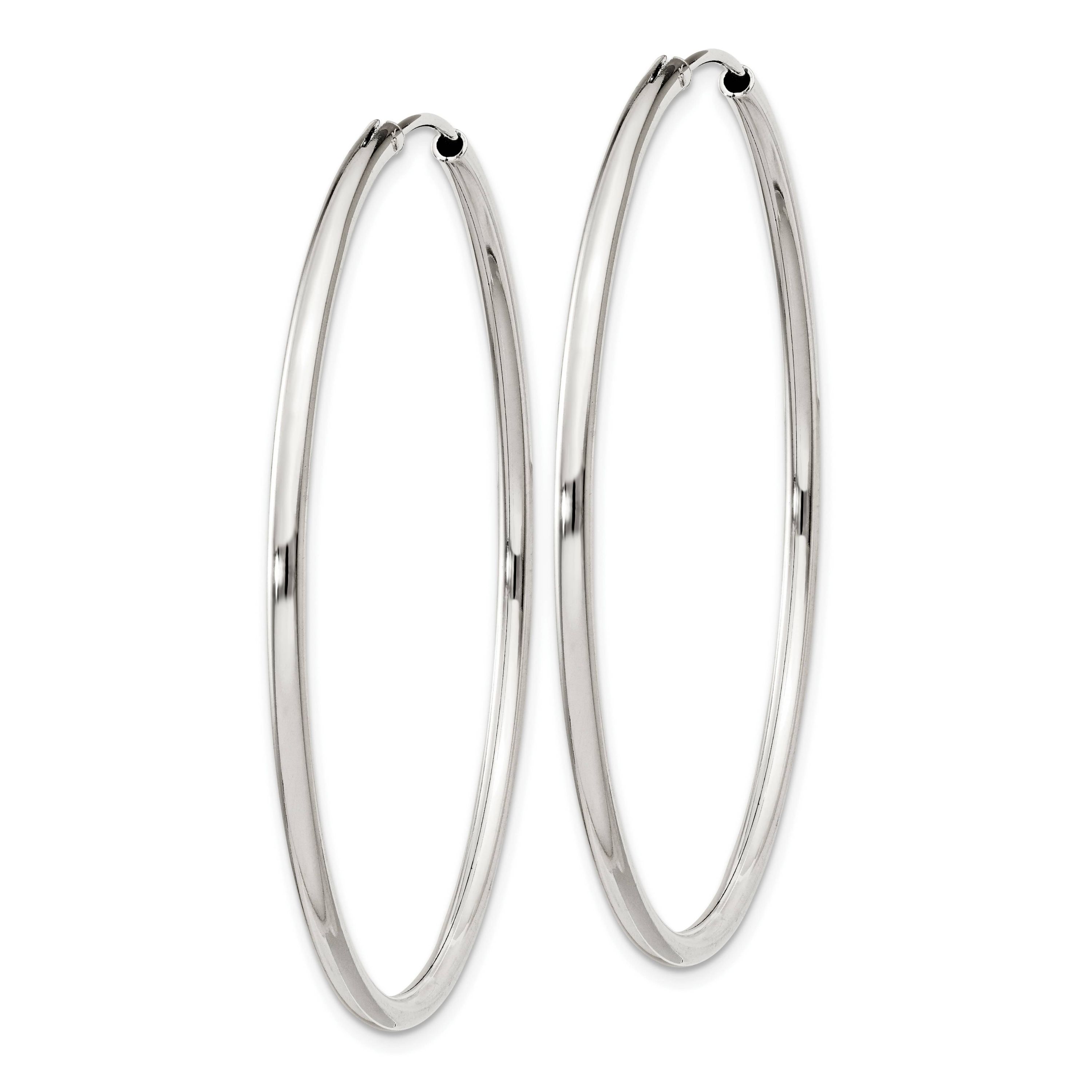 Sterling Silver 2mm Endless Hoop Earrings