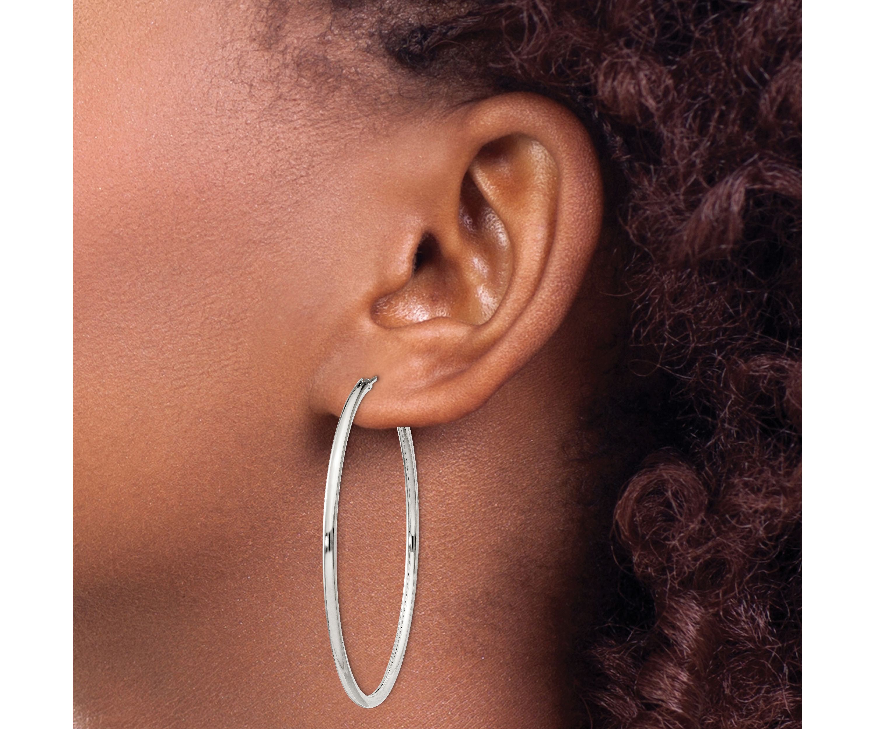 Sterling Silver 2mm Endless Hoop Earrings