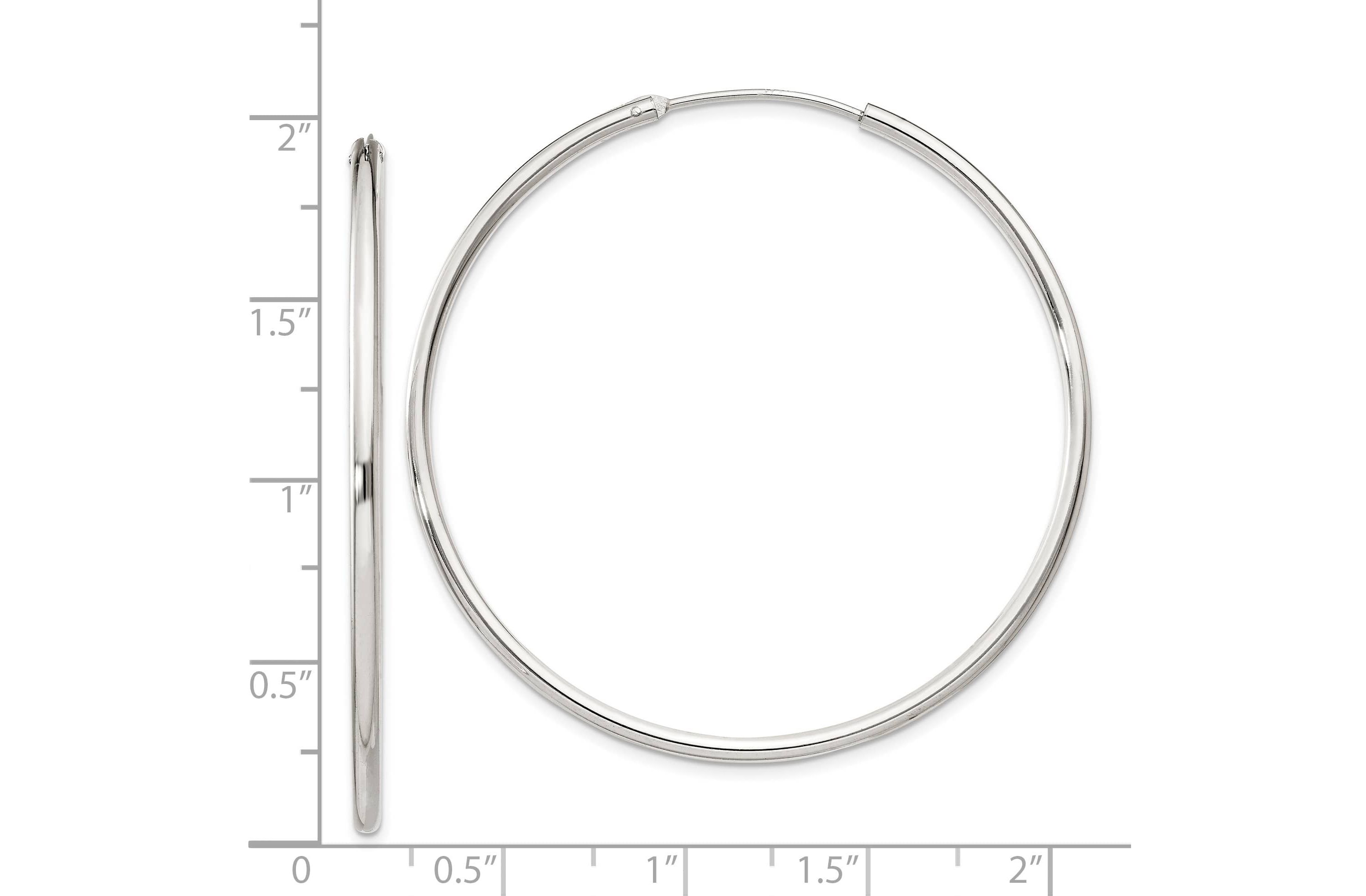 Sterling Silver 2mm Endless Hoop Earrings