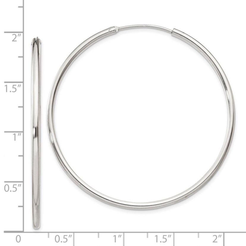 Sterling Silver 2mm Endless Hoop Earrings