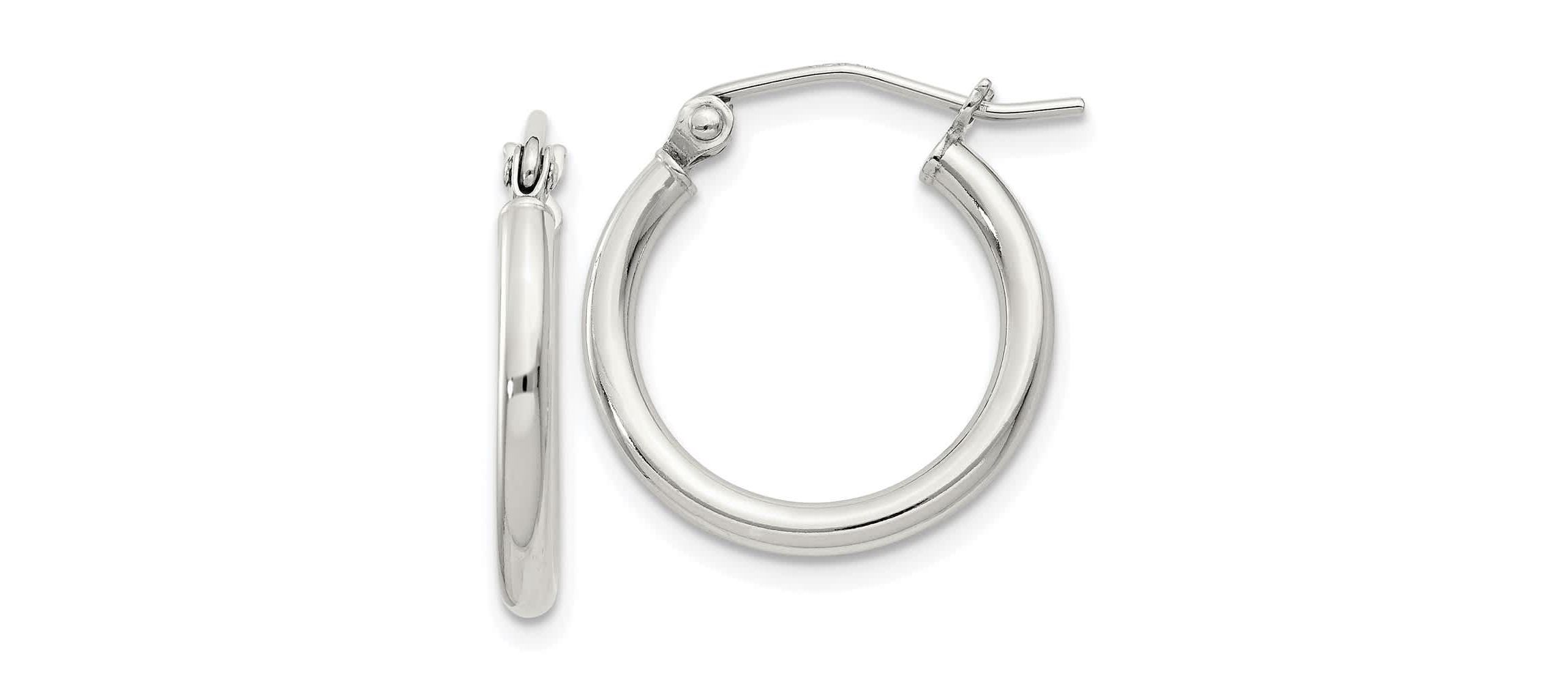 Sterling Silver 2mm Round Hoop Earrings