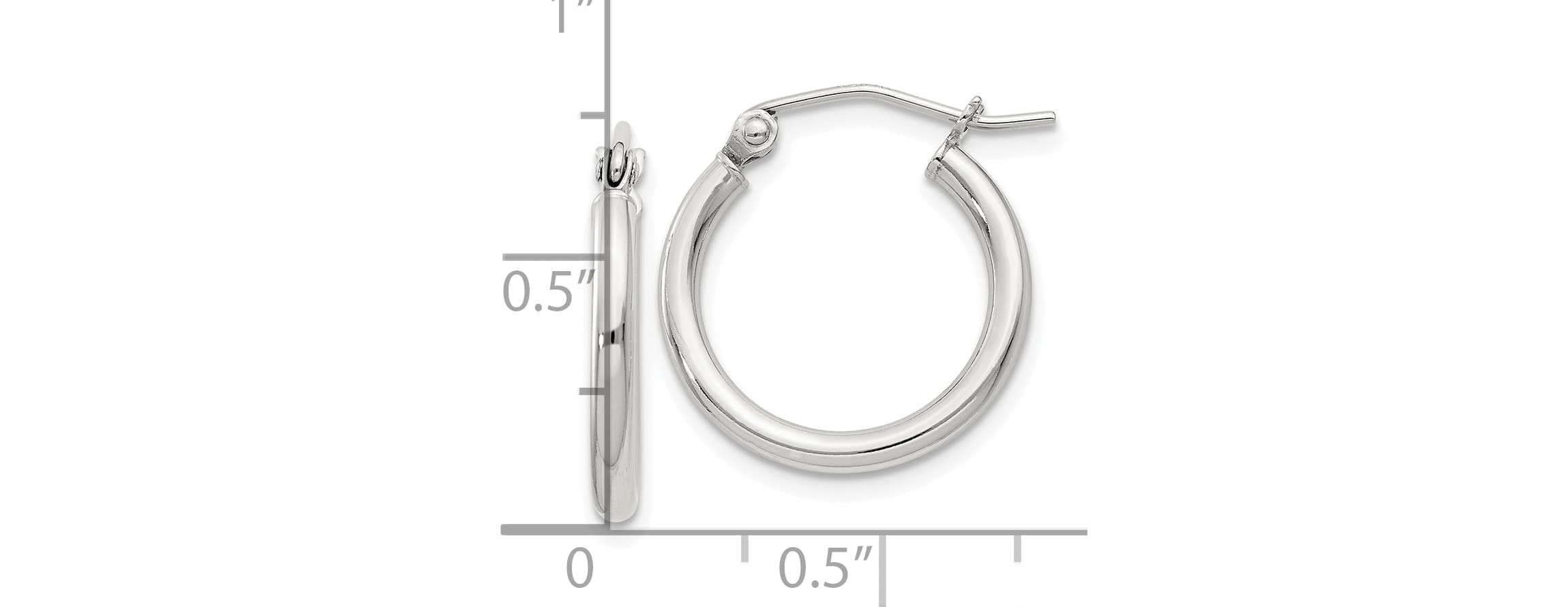 Sterling Silver 2mm Round Hoop Earrings