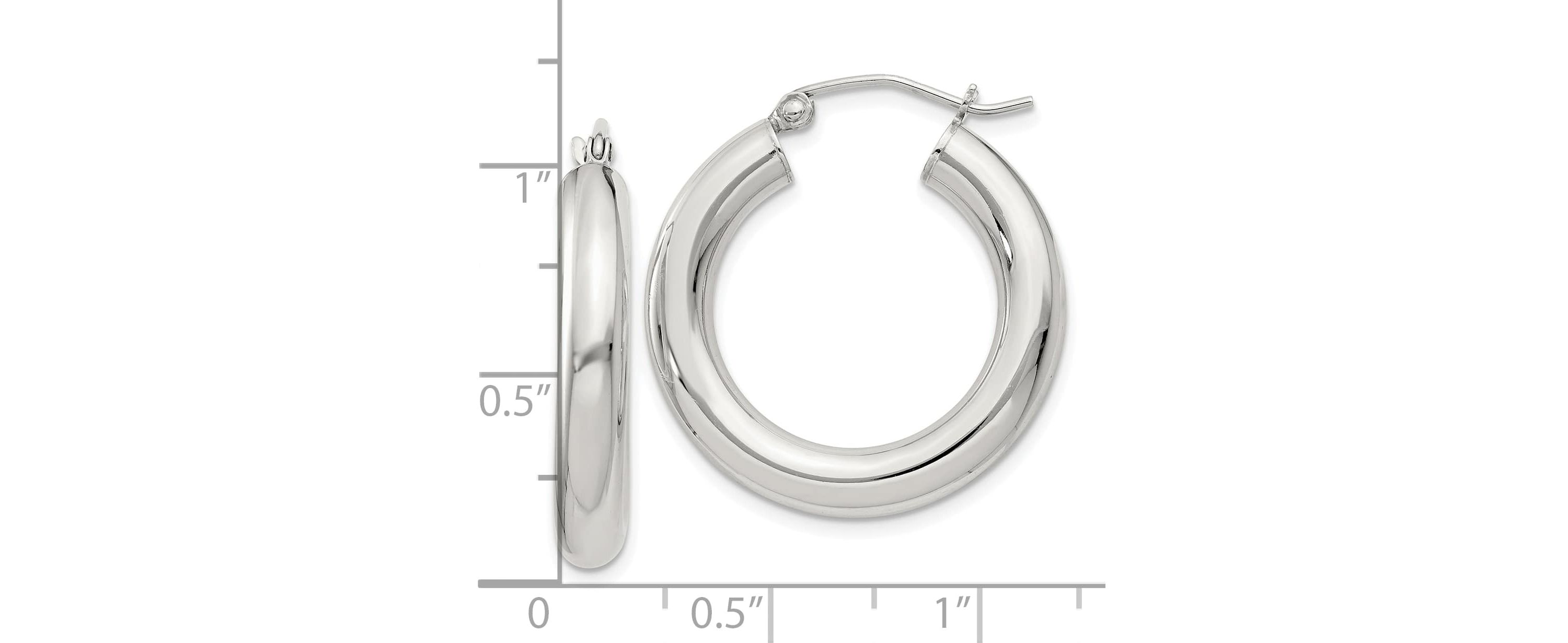 Sterling Silver 4mm Round Hoop Earrings