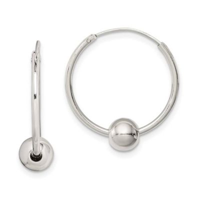 Belk & Co Sterling Silver Bead Endless Hoop Earrings