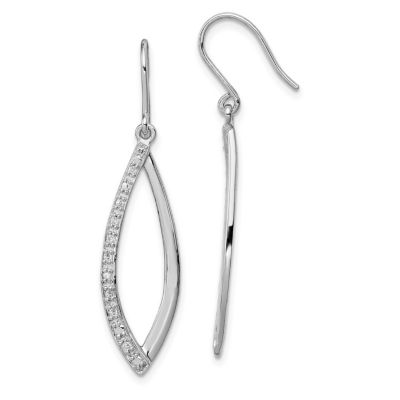 1/10 ct. t.w. Diamond Dangle Earrings in Rhodium-plated Sterling Silver