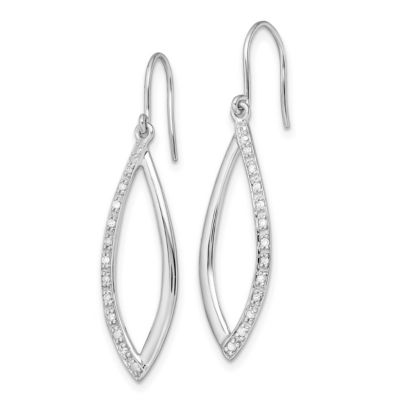 1/10 ct. t.w. Diamond Dangle Earrings in Rhodium-plated Sterling Silver