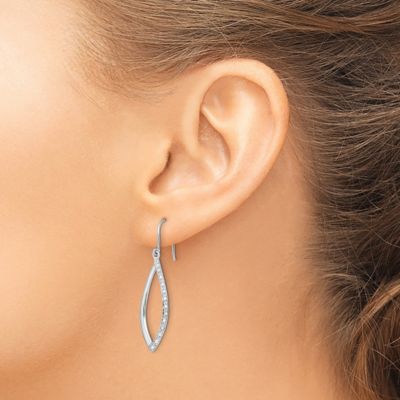 1/10 ct. t.w. Diamond Dangle Earrings in Rhodium-plated Sterling Silver