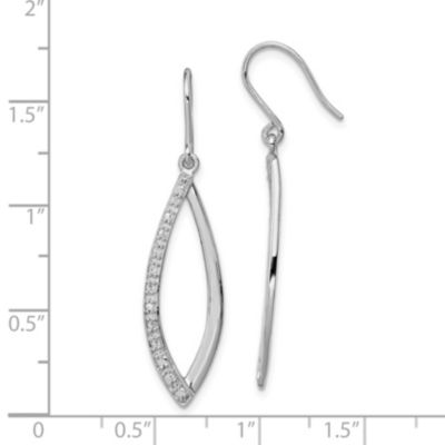 1/10 ct. t.w. Diamond Dangle Earrings in Rhodium-plated Sterling Silver