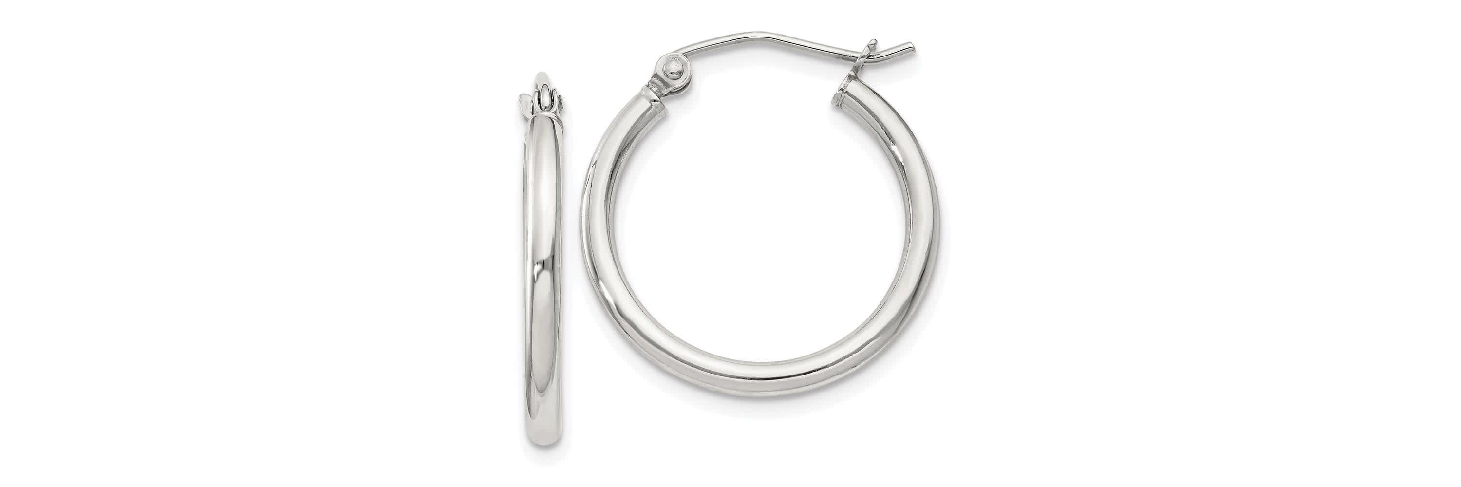 Sterling Silver 2mm Round Hoop Earrings