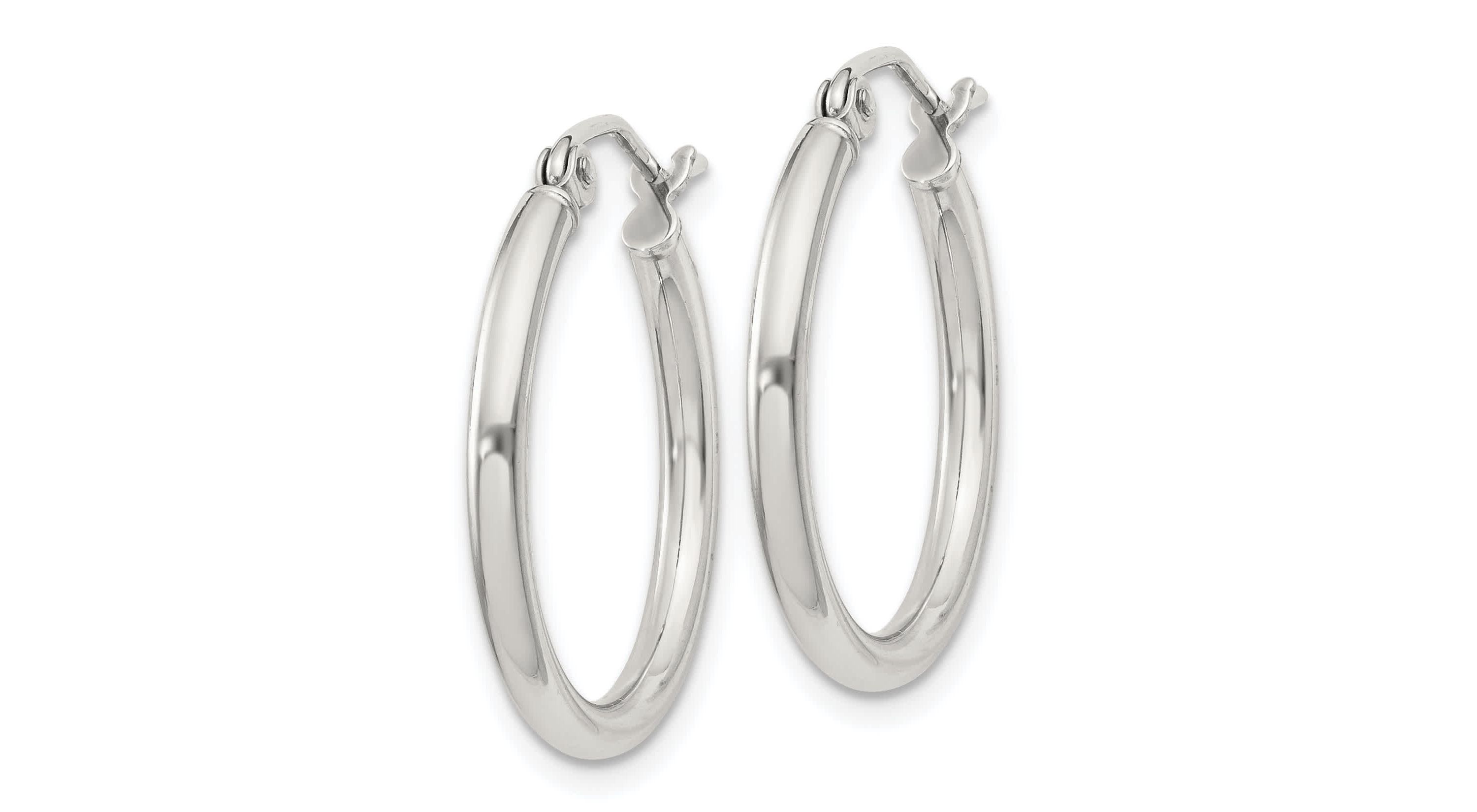 Sterling Silver 2mm Round Hoop Earrings