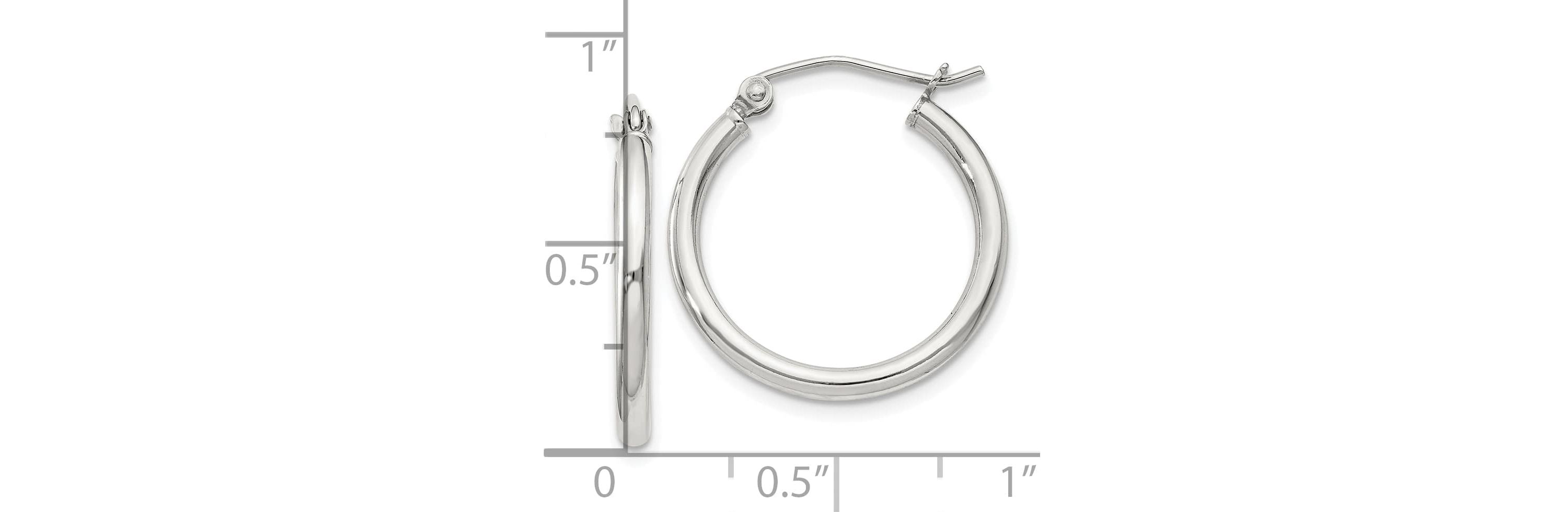Sterling Silver 2mm Round Hoop Earrings