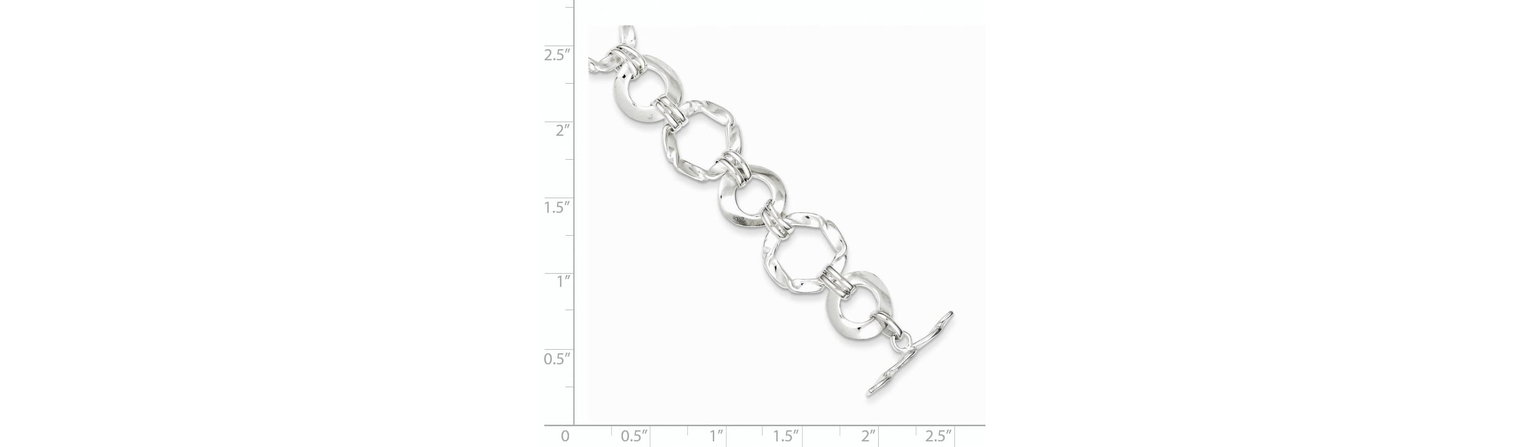 Sterling Silver Fancy Circle Link Bracelet