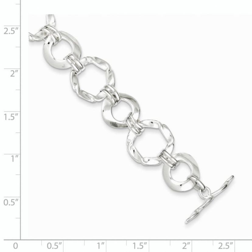Sterling Silver Fancy Circle Link Bracelet