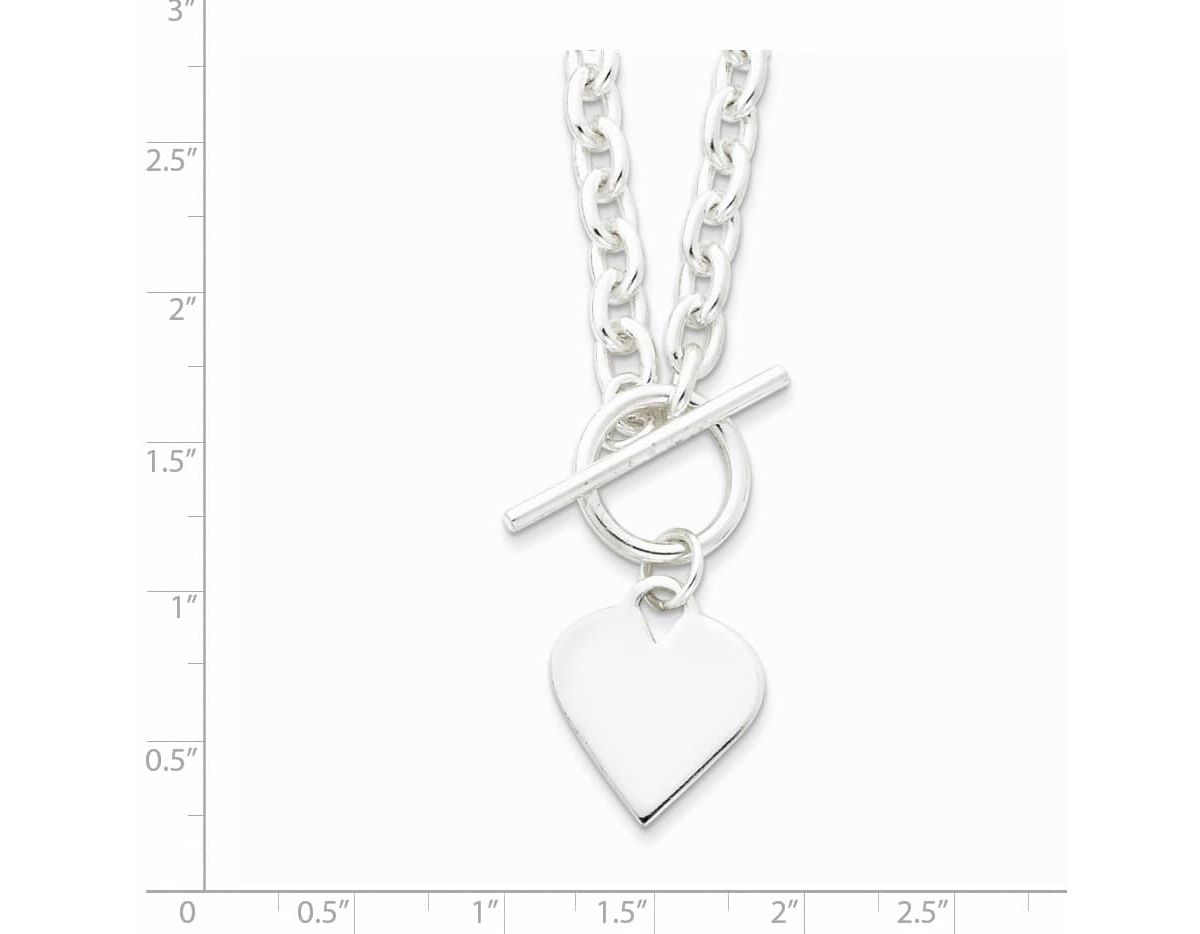 Sterling Silver Heart Toggle Necklace