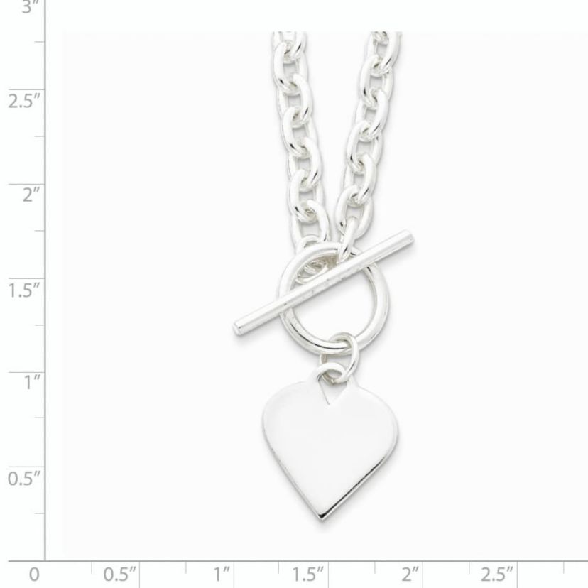 Sterling Silver Heart Toggle Necklace