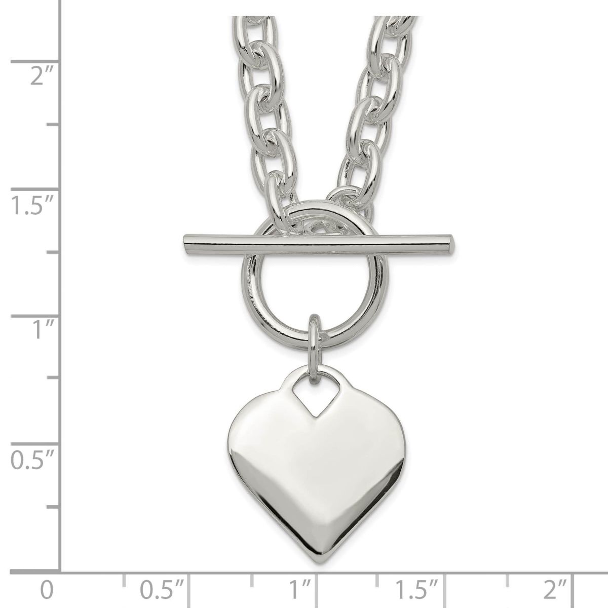 Sterling Silver Heart Toggle Necklace