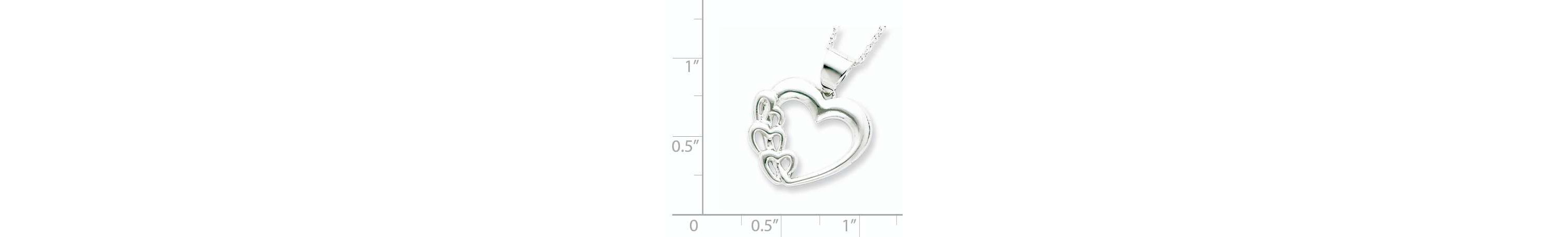 Sterling Silver Rhodium-plated Heart Necklace