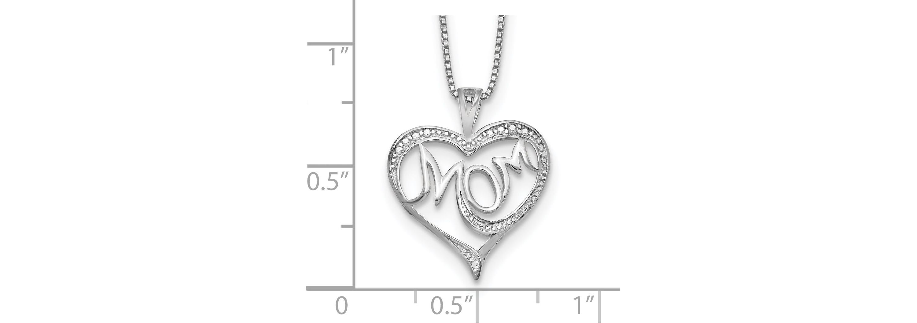 0.01 ct. t.w. Diamond Mom Necklace in Rhodium-plated Sterling Silver