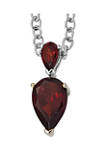 1.55 ct. t.w. Garnet Necklace in Sterling Silver and 14K Gold True Two-Tone Accent