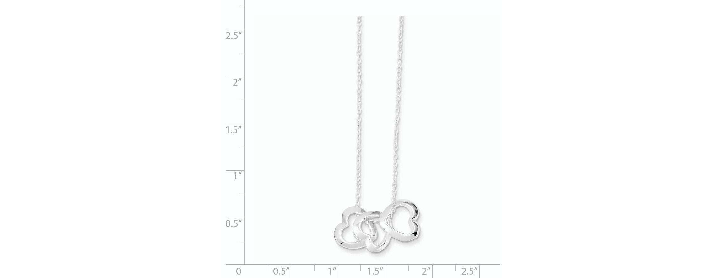 Sterling Silver Polished Fancy 3- Heart Necklace
