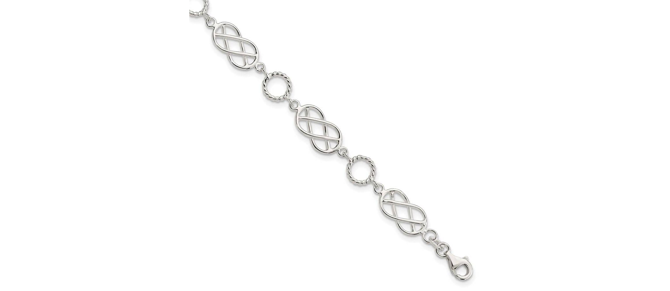 Sterling Silver Pretzel Circle Bracelet