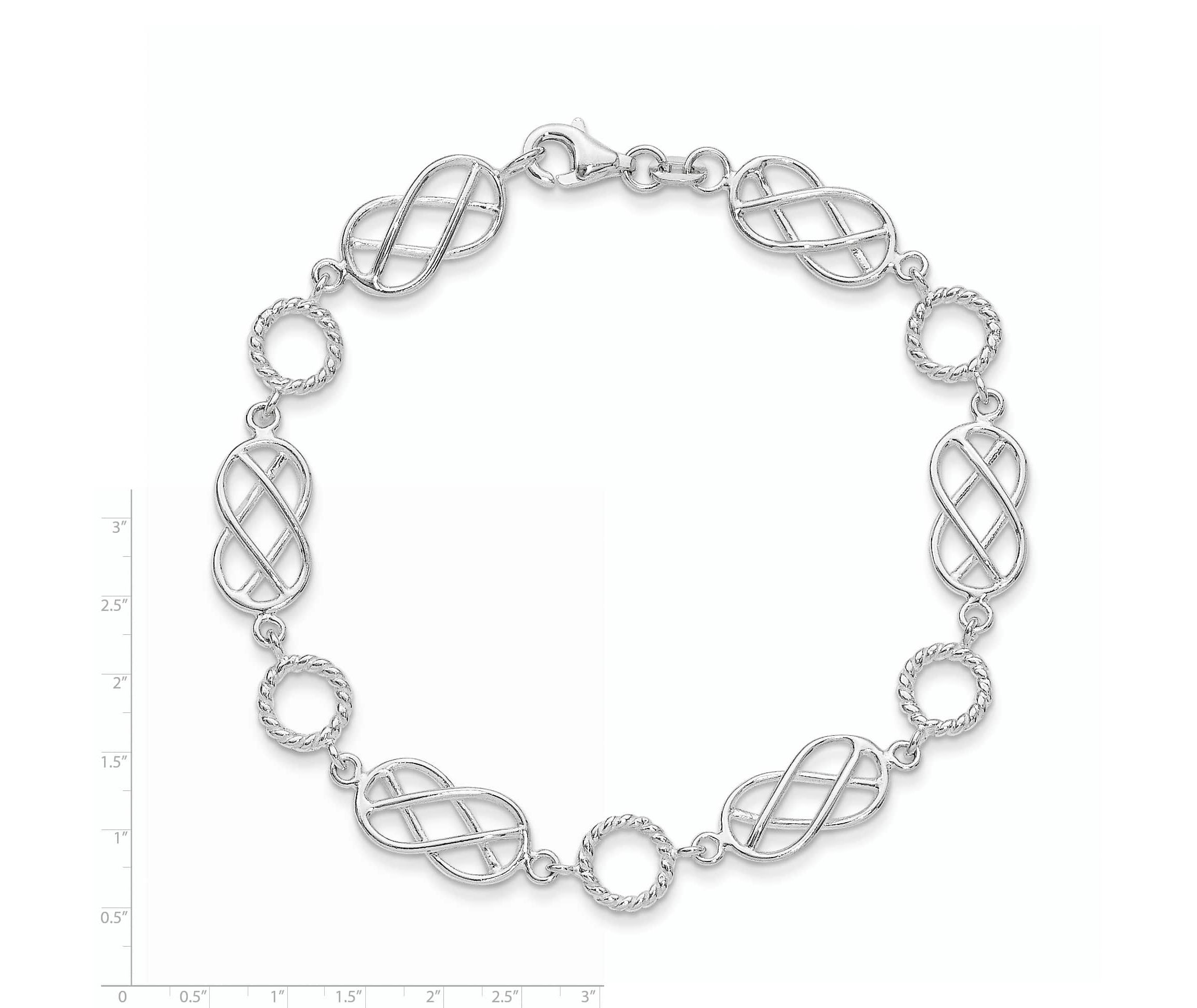 Sterling Silver Pretzel Circle Bracelet