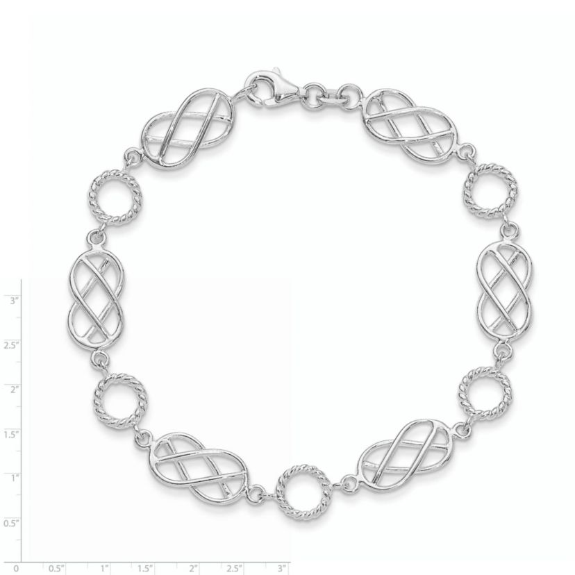 Sterling Silver Pretzel Circle Bracelet