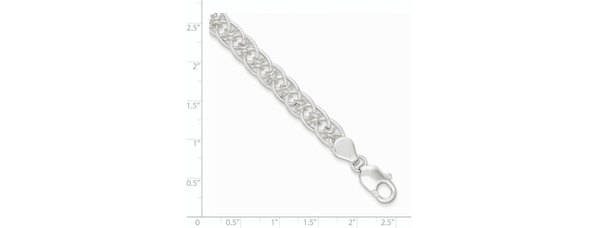 Sterling Silver Polished and Textured Fancy Bracelet
