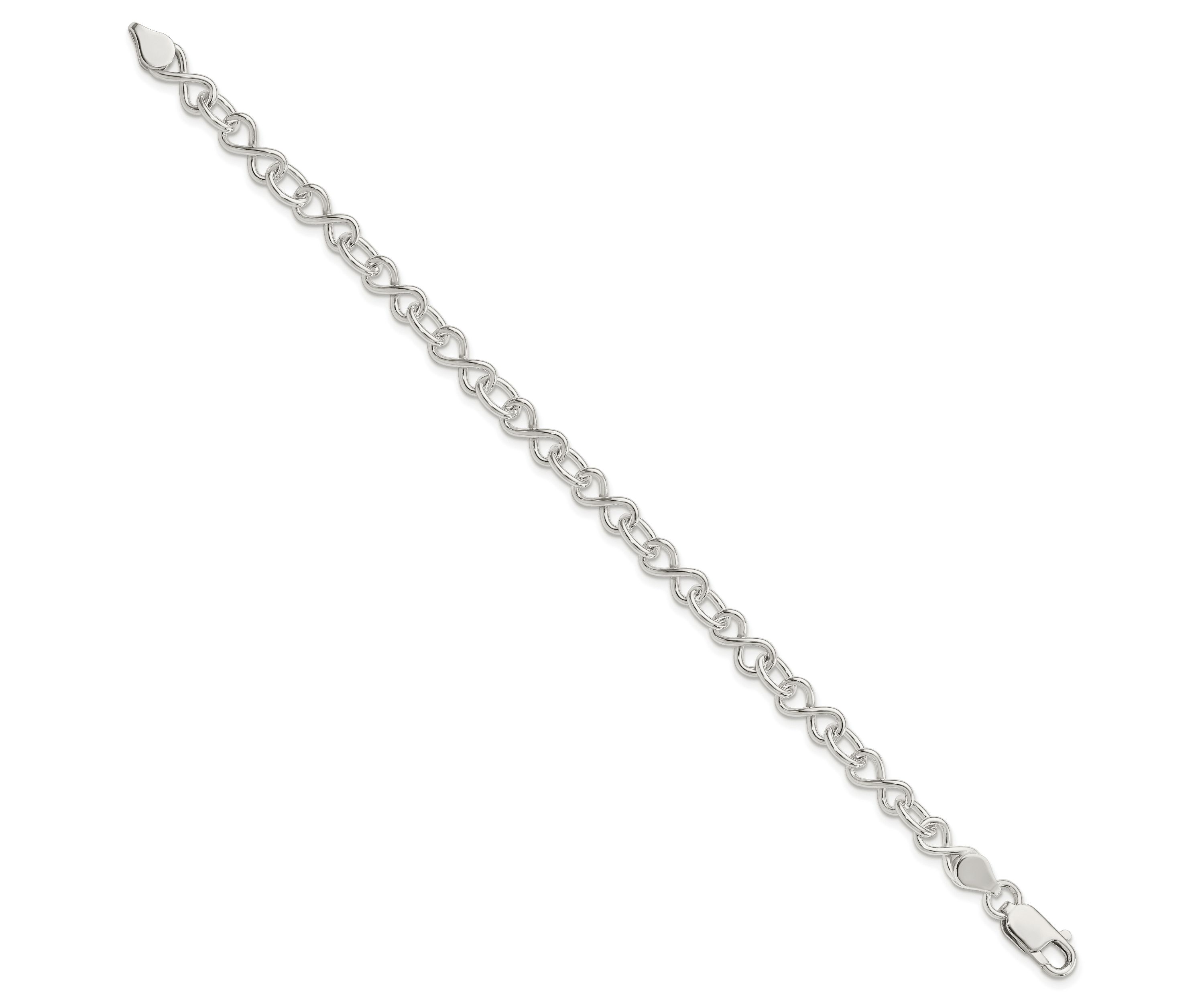 Sterling Silver Polished Fancy Link Bracelet