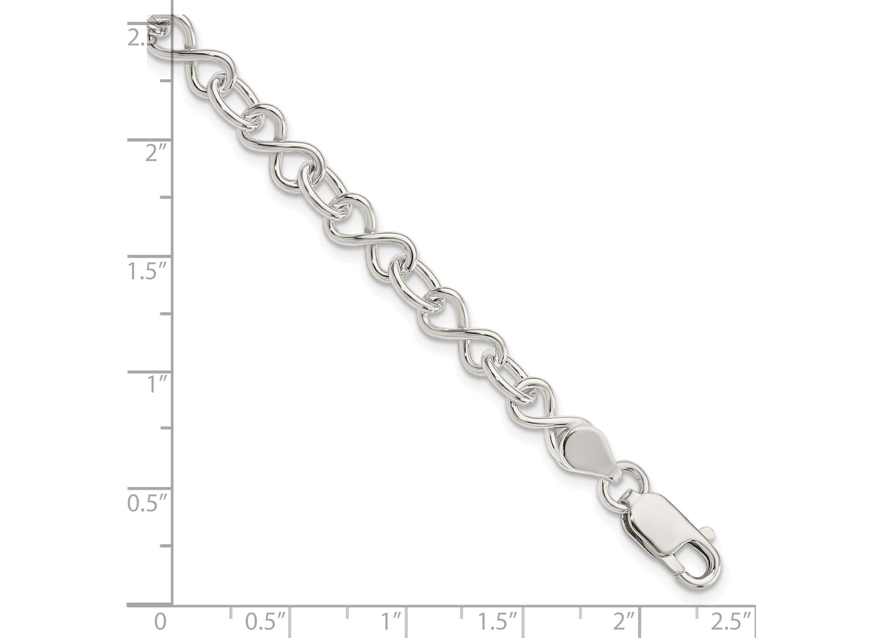 Sterling Silver Polished Fancy Link Bracelet