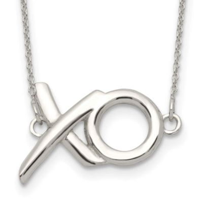 Belk & Co Sterling Silver Polished XO with 2-inch Extension Necklace